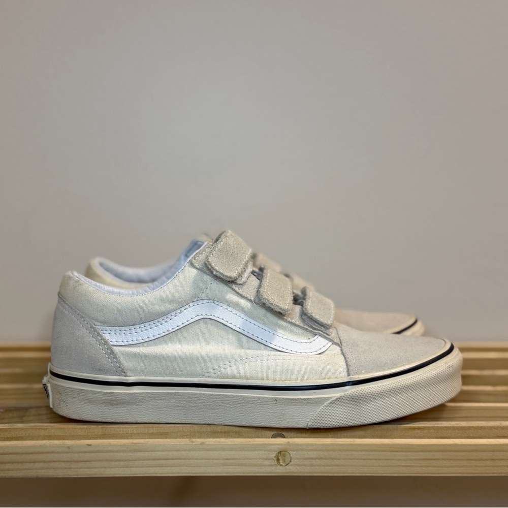 Vans Kids' Cream Velcro Sneakers